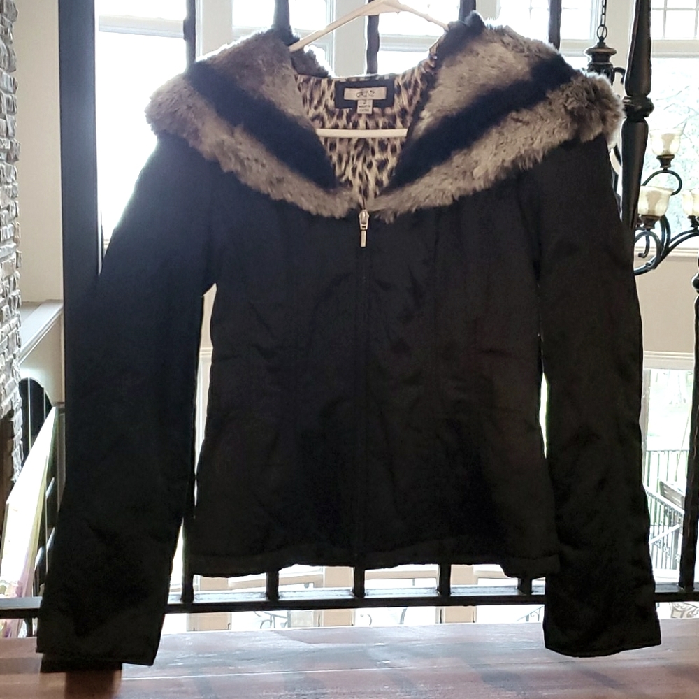 Size 2 Cache Jacket with Fur Hood